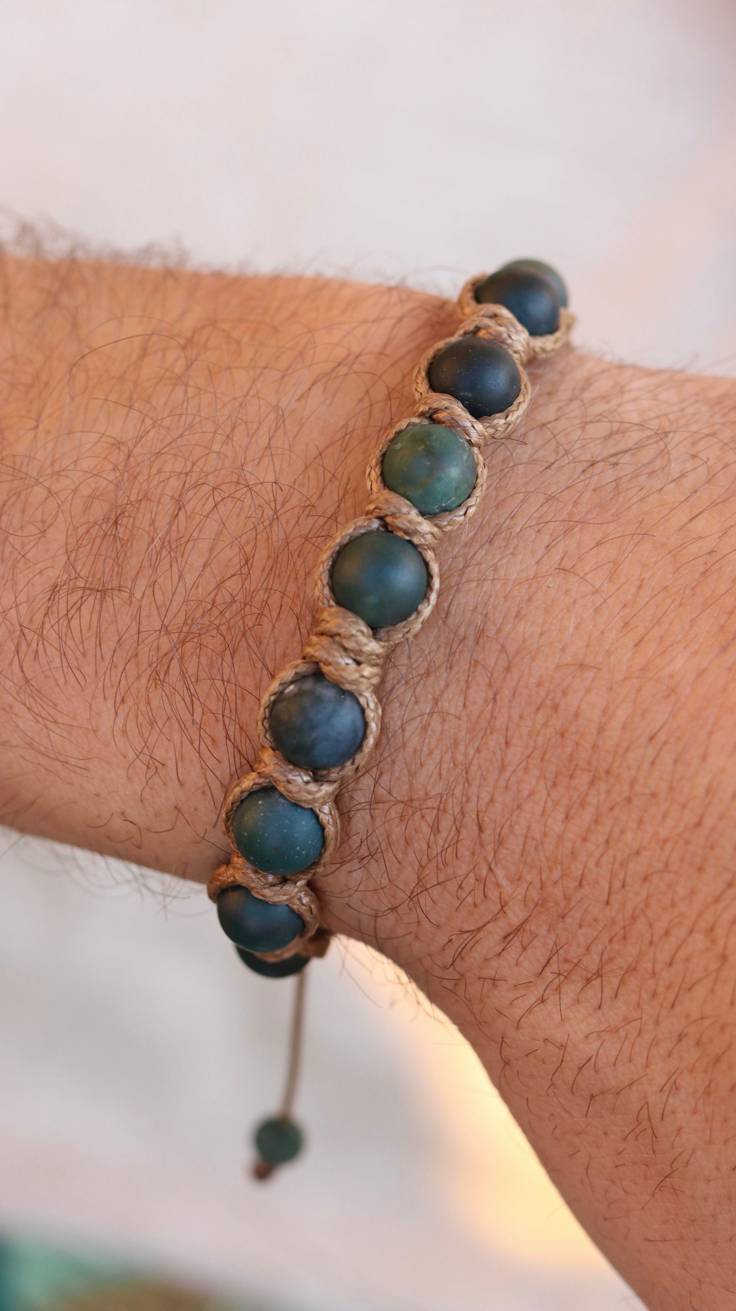 Men’s Moss Agate Cord Bracelet