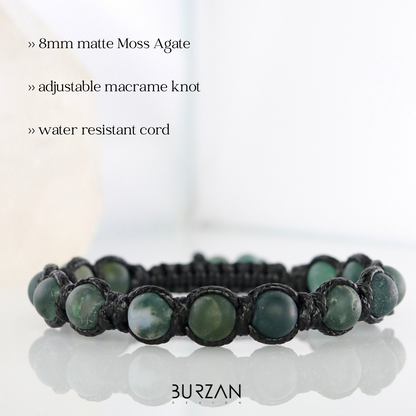 Men’s Moss Agate Cord Bracelet
