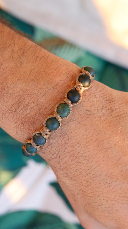 Men’s Moss Agate Cord Bracelet