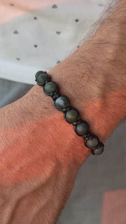 Men’s Moss Agate Cord Bracelet