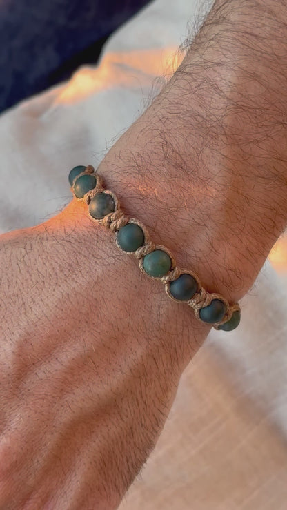 Men’s Moss Agate Cord Bracelet