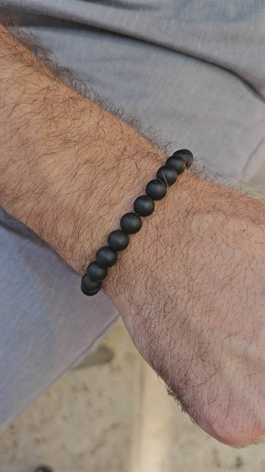 Matte Black Onyx Men's Bracelet