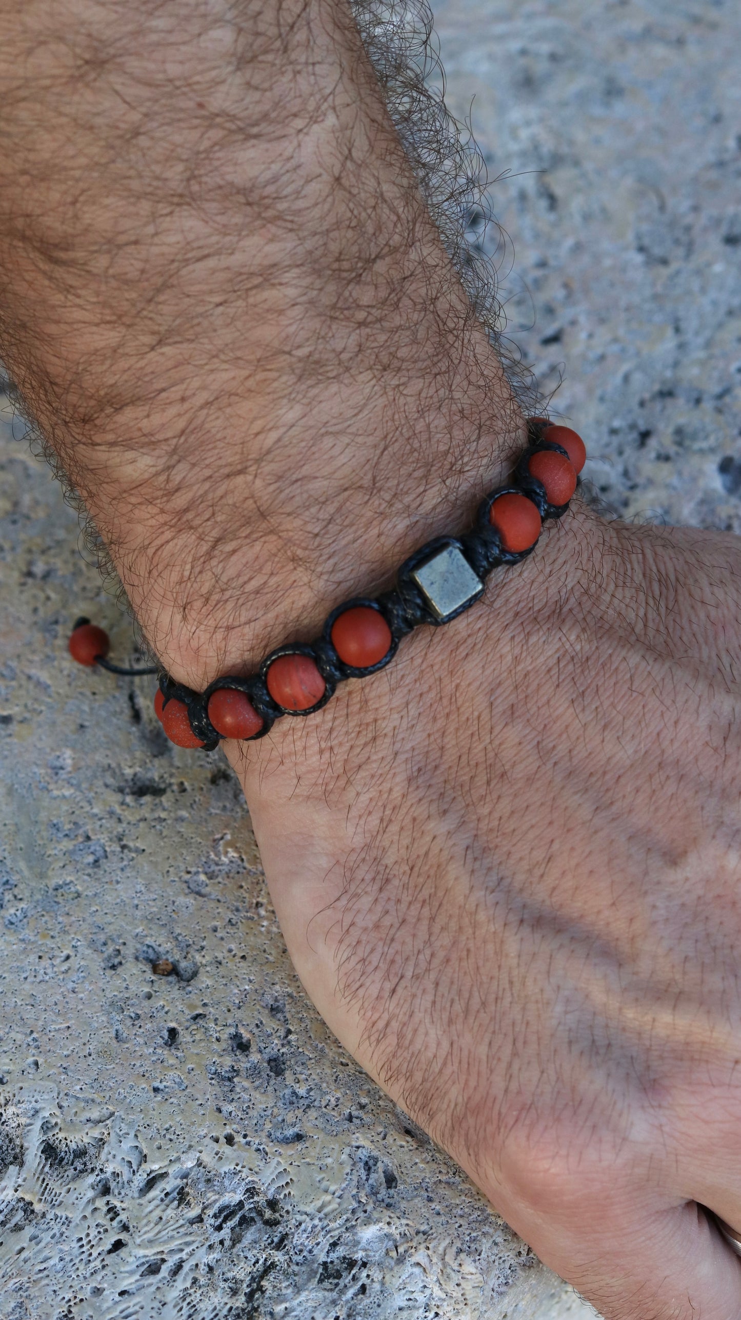 Red Jasper Pyrite Bracelet for Men High Quality Natural Protection Gemstone Spiritual Healing Energy Stone Soulmate Anniversary Gift for Him