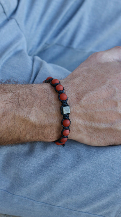 Red Jasper Pyrite Bracelet for Men High Quality Natural Protection Gemstone Spiritual Healing Energy Stone Soulmate Anniversary Gift for Him