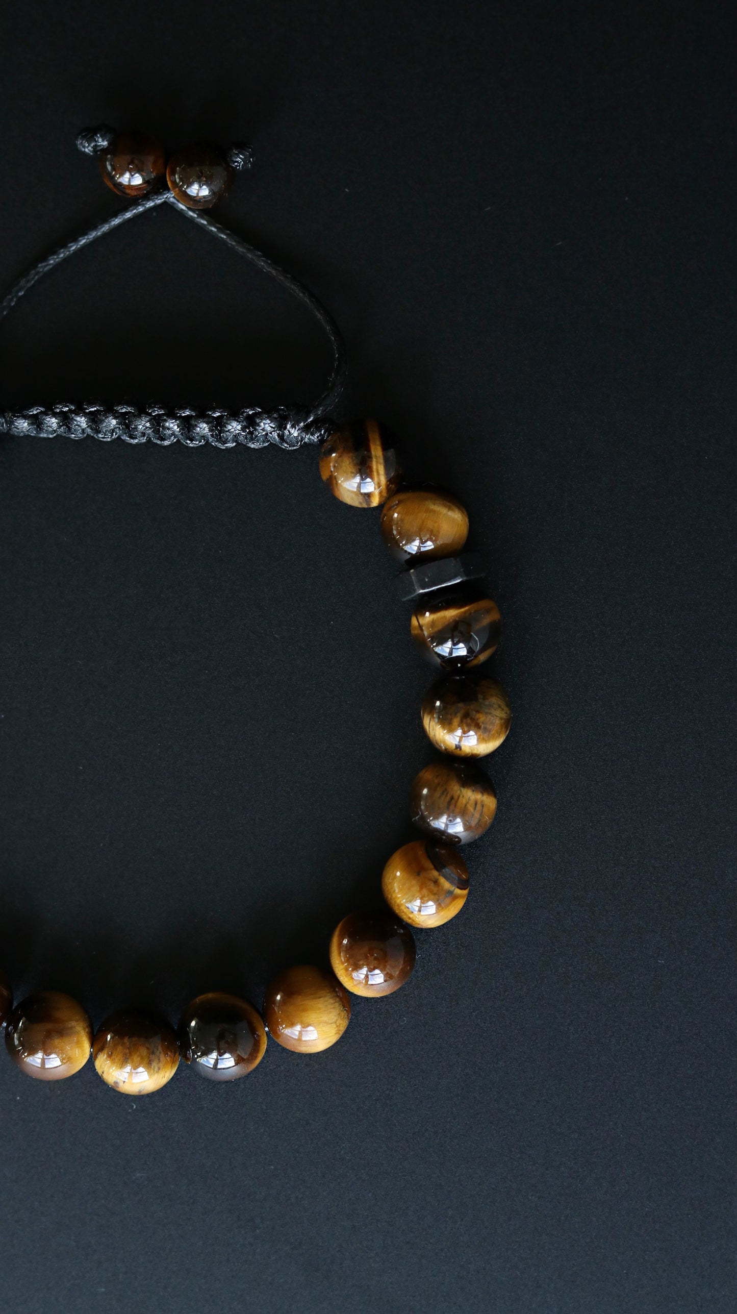 Polished Tiger Eye Men’s Beaded Bracelet