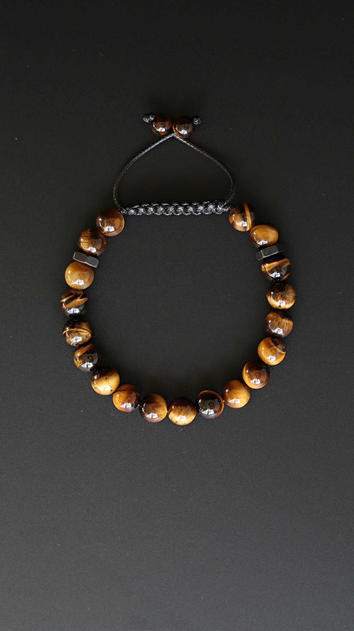 Polished Tiger Eye Men’s Beaded Bracelet